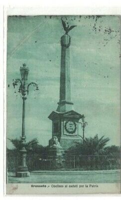 Cartolina Formato piccolo - Grosseto Obelisco ai caduti per la patria-viaggiata-b/n