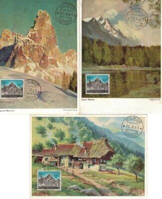 Cartoline Formato grande - Panorami Alpi dipinti di Hanns Maurus-non viaggiate
