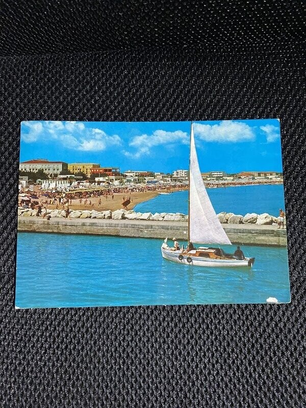 Cartolina Formato Grande Cesenatico (FC) Molo di Ponente Viaggiata 1968-colori