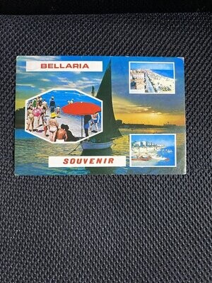 Cartolina Formato Grande Bellaria (RN) Souvenir Viaggiata 1975-colori