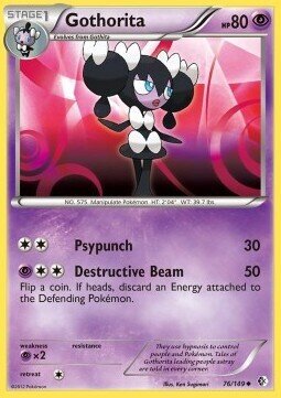 Carta pokemon Gothorita (BCR 76)-Confini Varcati-U - lingua ITA-condizione EX