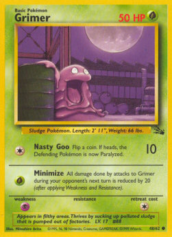 Carta pokemon Grimer (FO 48)-Fossil-C - lingua ITA-condizione GD