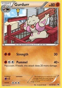 Carta pokemon Gurdurr (NVI 63)-Vittorie Regali-U - lingua ITA-condizione EX
