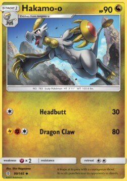 Carta pokemon Hakamo-o (GRI 99)-Guardiani Nascenti-U - lingua ITA-condizione NM