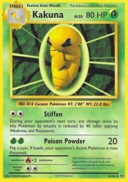 Carta pokemon Kakuna (EVO 6)-Evoluzioni-U - lingua ITA-condizione EX