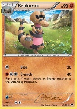 Carta pokemon Krokorok (EPO 61)-Nuove Forze-U - lingua ITA-condizione EX