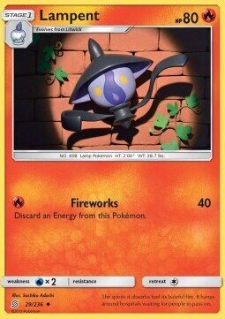 Carta pokemon Lampent (UNM 29)-Unified Minds-U - lingua ITA-condizione EX