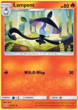 Carta pokemon Lampent (GRI 12)-Guardiani Nascenti-U - lingua ITA-condizione NM