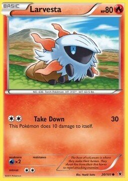 Carta pokemon Larvesta (NVI 20)-Vittorie Regali-C - lingua ITA-condizione GD