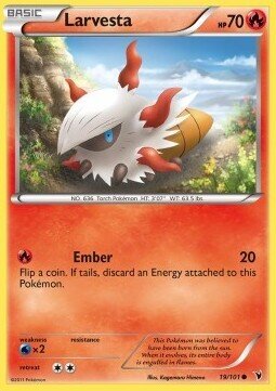 Carta pokemon Larvesta (NVI 19)-Vittorie Regali-C - lingua ITA-condizione EX