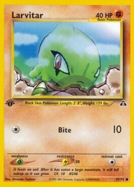 Carta pokemon Larvitar (NDI 57)-Neo Discovery-C - lingua ITA-condizione LP