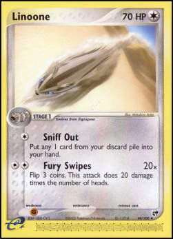 Carta pokemon Linoone (SS 44)-EX Tempesta di Sabbia-U - lingua ITA-condizione PL