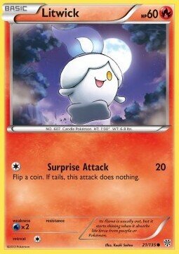 Carta pokemon Litwick (PLS 21)-Uragano Plasma-C - lingua ITA-condizione EX