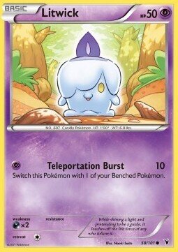 Carta pokemon Litwick (NVI 58)-Vittorie Regali-C - lingua ITA-condizione EX