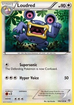 Carta pokemon Loudred (PLS 106)-Uragano Plasma-U - lingua ITA-condizione EX