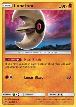 Carta pokemon Lunatone (BUS 68)-Ombre Infuocate-U - lingua ITA-condizione NM