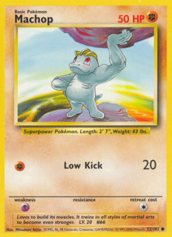 Carta pokemon Machop (BS 52)-Set Base-C - lingua ITA-condizione PO