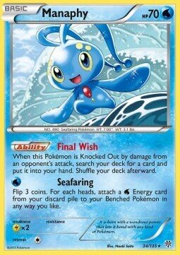 Carta pokemon Manaphy (PLS 34)-Uragano Plasma-Holo Rare - lingua ITA-condizione GD
