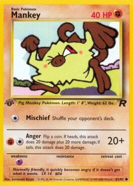 Carta pokemon Mankey (TR 61)-Team Rocket-C - lingua ITA-condizione PL