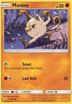 Carta pokemon Mankey (TEU 71)-Team Up-C - lingua ITA-condizione EX