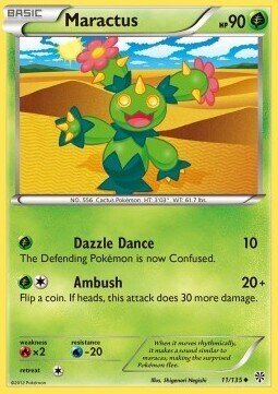 Carta pokemon Maractus (PLS 11)-Uragano Plasma-U - lingua ITA-condizione EX