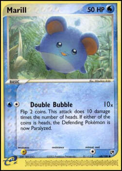 Carta pokemon Marill (SS 68)-EX Tempesta di Sabbia-C - lingua ITA-condizione EX