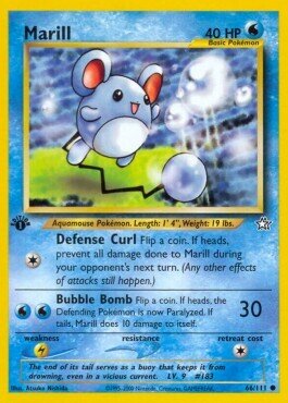 Carta pokemon Marill (NG 66)-Neo Genesis-C - lingua ITA-condizione GD