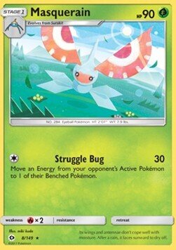 Carta pokemon Masquerain (SUM 8)-Sole e Luna-R - lingua ITA-condizione NM