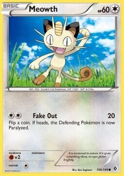 Carta pokemon Meowth (BCR 106)-Confini Varcati-C - lingua ITA-condizione EX