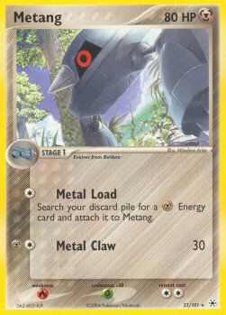 Carta pokemon Metang (Metal) (HL 21)-EX Leggende Nascoste-R - lingua ITA-condizione PO