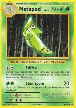 Carta pokemon Metapod (EVO 4)-Evoluzioni-U - lingua ITA-condizione NM