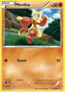 Carta pokemon Mienfoo (BCR 87)-Confini Varcati-U - lingua ITA-condizione EX