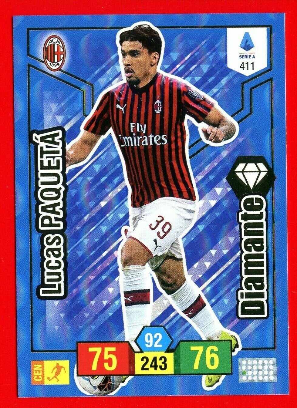 Trading card Adrenalyne 2019-20 - N°411 Lucas Paquetà Diamante Milan