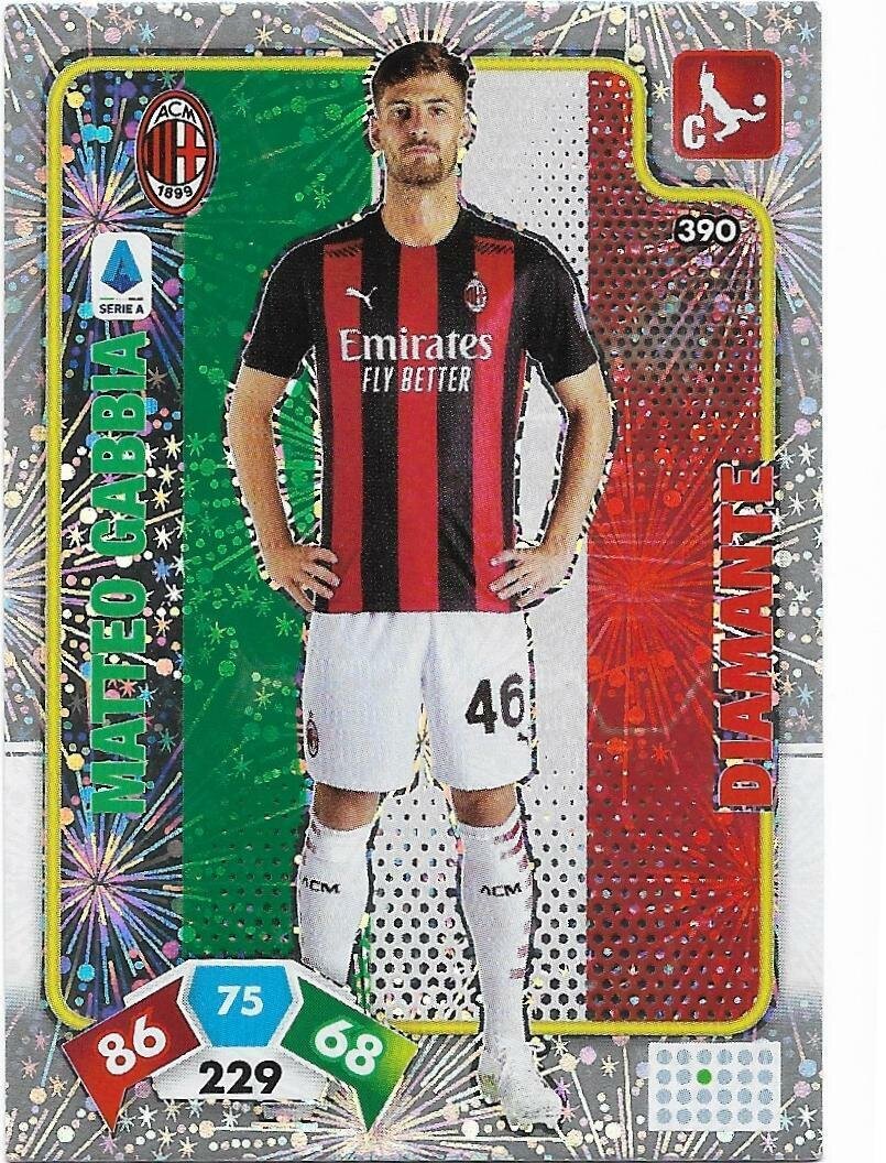Trading card Adrenalyne 2020-21 - N°390 Matteo Gabbia Diamante Milan