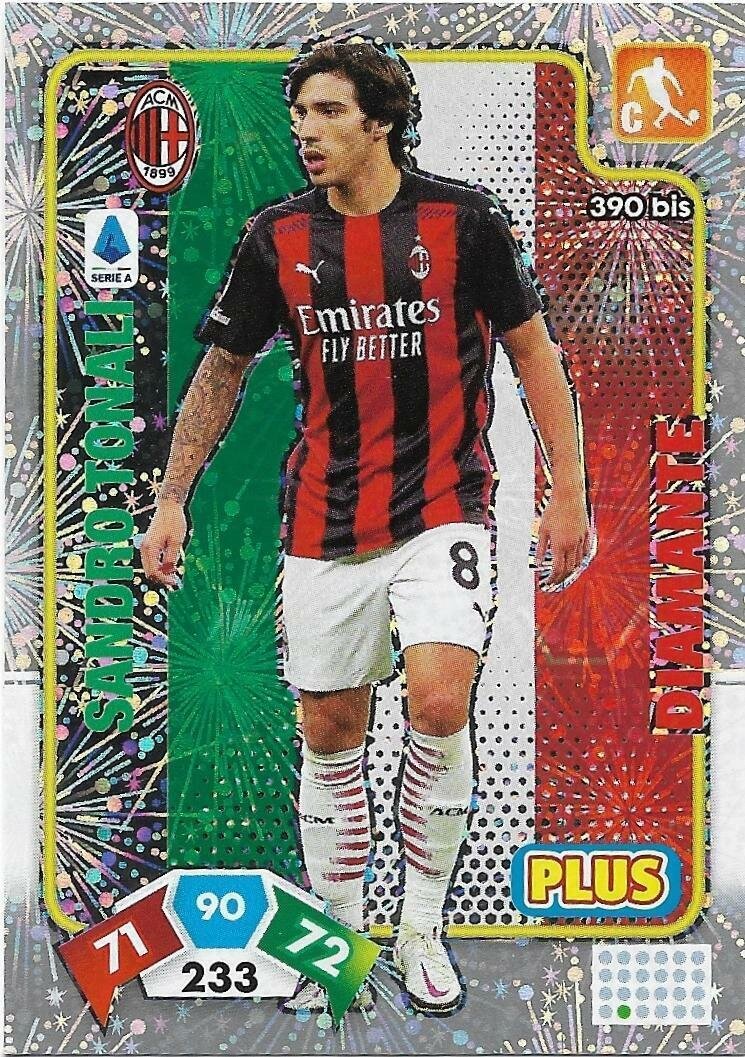 Trading card Adrenalyne 2020-21 - N°390 Bis Sandro Tonali Diamante Plus Milan