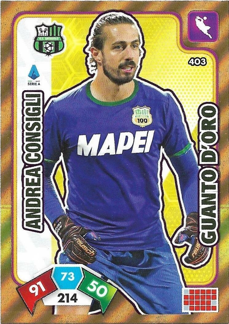 Trading card Adrenalyne 2020-21 - N°403 Andrea Consigli Guanto d'oro Sassuolo