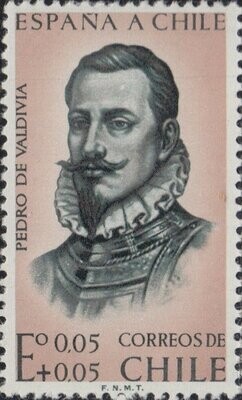 Francobollo - Cile - Pedro de Valdivia (c. 1497-1553), Spanish Conquistador - 0,05 E - 1961 - Usato