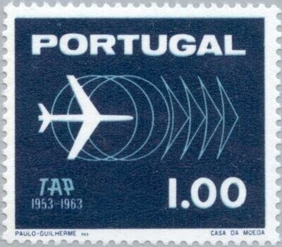 Francobollo - Portogallo - Jet Plane - 1.00 E - 1963 - Usato