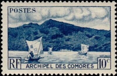 Francobollo - Isole Comores - Baie d'Anjouan - 10 C - 1950 -Nuovo Ling.