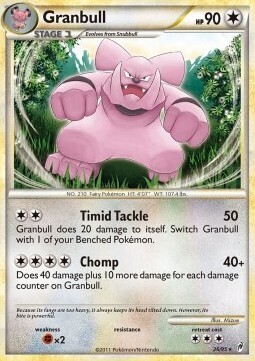 Carta pokemon Granbull (CL 26)-Richiamo delle Leggende-R - lingua ITA-condizione LP