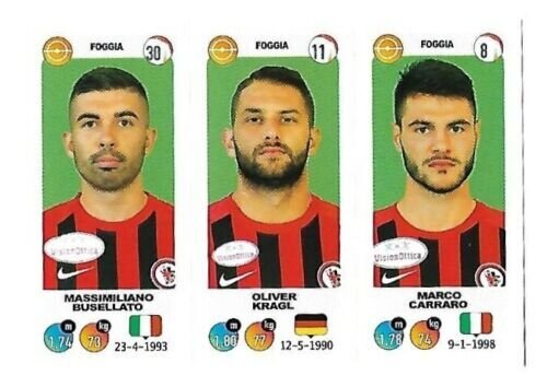 Calciatori 2018-19 - Sticker no. 630 a-b-c Busellato-Kragl-Carraro