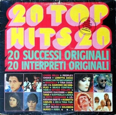 33 rpm-Various ‎– 20 Top Hits-italia-Electronic, Funk / Soul, Pop, Folk, World, & Country-1976-VG/VG