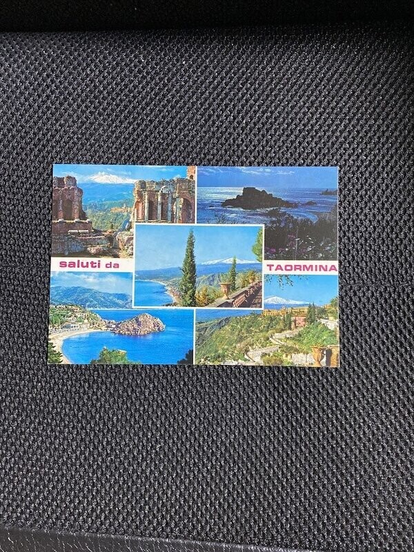 Cartolina Formato Grande Saluti da Taormina (ME)  Non Viaggiata-colori