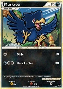 Carta pokemon Murkrow (UD 59)-Senza Paura-C - lingua ITA-condizione EX