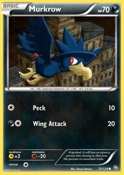 Carta pokemon Murkrow (DRX 72)-Stirpe dei Draghi-C - lingua ITA-condizione EX