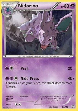 Carta pokemon Nidorino (STS 44)-Steam Siege-U - lingua ITA-condizione EX