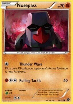 Carta pokemon Nosepass (STS 54)-Steam Siege-C - lingua ITA-condizione EX