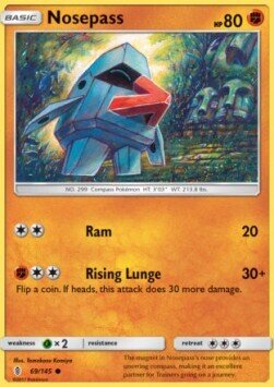 Carta pokemon Nosepass (GRI 69)-Guardiani Nascenti-C - lingua ITA-condizione NM