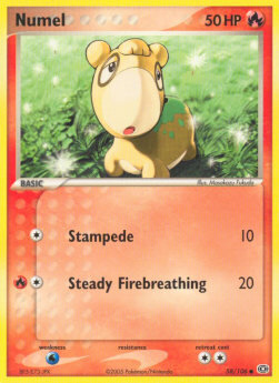 Carta pokemon Numel (Stampede) (EM 58)-EX Smeraldo-C - lingua EN-condizione EX