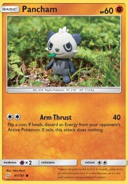 Carta pokemon Pancham (TEU 81)-Team Up-C - lingua ITA-condizione EX